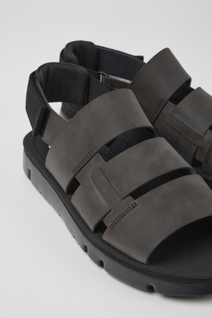 Neu Eingetroffen Camper Oruga - Braune Herrensandale aus Leder und Textil