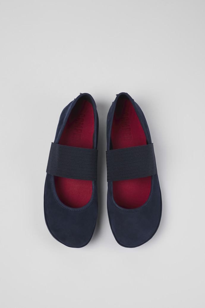 Neu Eingetroffen Camper Right Nina - Hellblauer Ballerina aus Nubukleder für Damen.